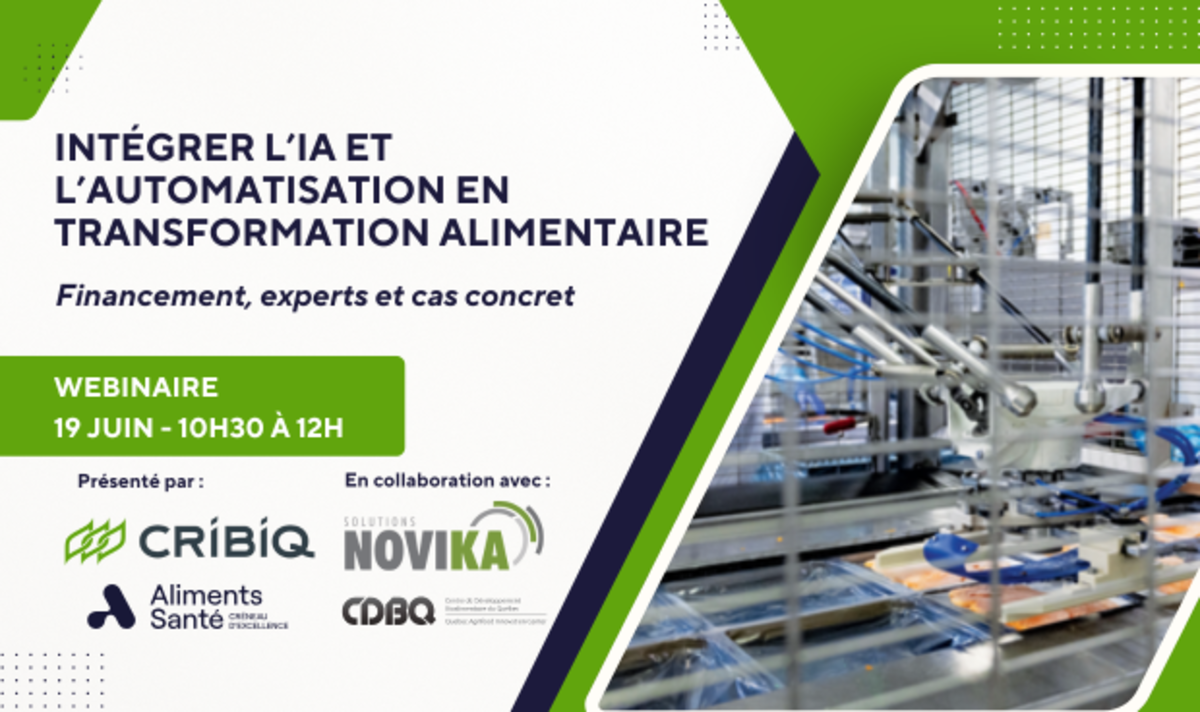 WEBINAIRE | Intégrer l’IA et l’automatisation en transformation alimentaire : financement, experts et cas concret