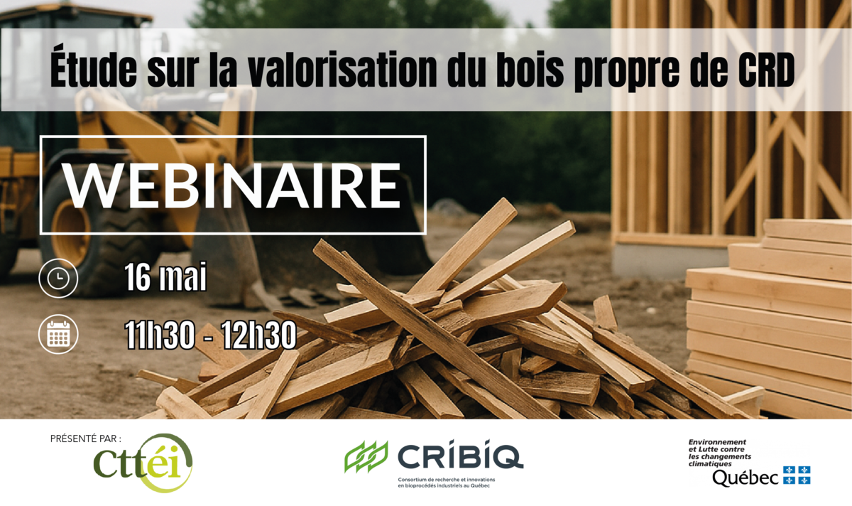 WEBINAIRE | Étude sur la valorisation du bois propre de CRD